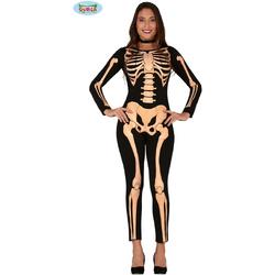 Spook & Skelet Kostuum | Dansend Geraamte Bodysuit Ballerina | Vrouw | Maat 42-44 | Halloween | Verkleedkleding